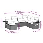 vidaXL Salon de jardin avec coussins 7 Pièces gris résine tressée