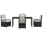 vidaXL Set de jardin de 5 pièces en rotin noir