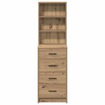 vidaXL Haut Armoire chêne artisanal 40 x 41 x 135 cm Bois d'ingénierie
