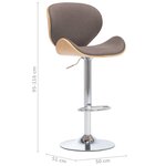 vidaXL Tabouret de bar Taupe Tissu