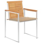 vidaXL Chaises de jardin lot de 8 avec coussins Bois de teck massif