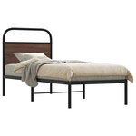 vidaXL Cadre de lit sans matelas 75x190cm chêne marron bois ingénierie