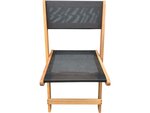 Chaise pliante en bois exotique "Seoul" - Maple - Noir - Lot de 2