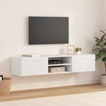 vidaXL Meuble TV avec tiroir Blanc 150 x 39 x 30 cm Bois d'ingénierie