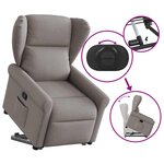 vidaXL Fauteuil inclinable taupe tissu