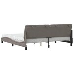 vidaXL Lit avec matelas taupe 200x200 cm tissu