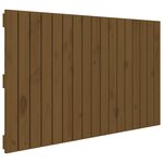 vidaXL Tête de lit murale Marron miel 108x3x60 cm Bois massif de pin