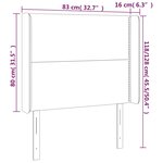 vidaXL Tête de lit à LED Gris foncé 83x16x118/128 cm Velours
