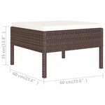 Salon de jardin meuble d'extérieur ensemble de mobilier 6 pièces avec coussins résine tressée marron 02_0016891