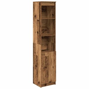 vidaXL Buffet haut 37 5x35x180 cm vieux bois bois d'ingénierie