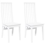 vidaXL Chaises à manger 2 Pièces blanc bois massif caoutchouc