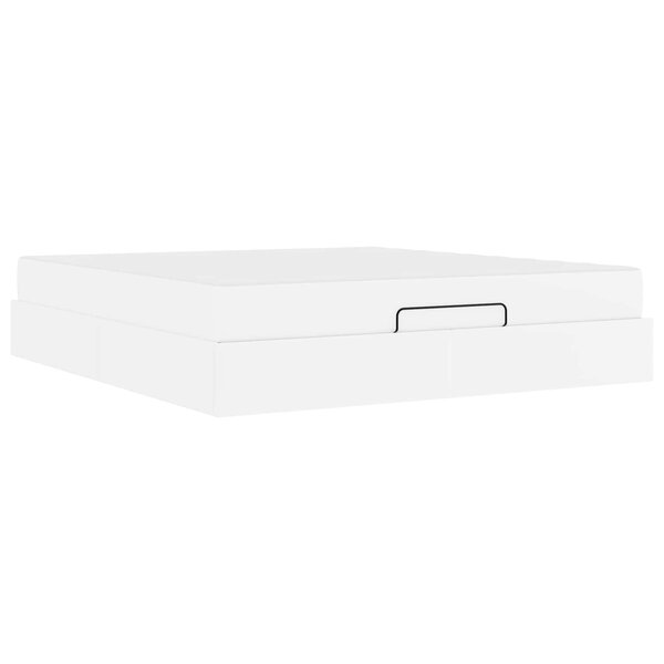 vidaXL Cadre de lit avec matelas avec matelas 2 Pièces Blanc PVC