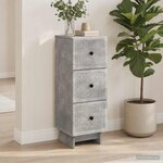 vidaXL Armoire à tiroirs Gris béton 33 x 34 5 x 90 cm
