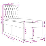 vidaXL Sommier à lattes de lit avec matelas Noir 90x190 cm Tissu