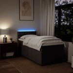 vidaXL Sommier à lattes de lit avec matelas Marron foncé 100x200 cm