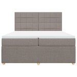 vidaXL Sommier à lattes de lit avec matelas Taupe 200x200 cm Tissu
