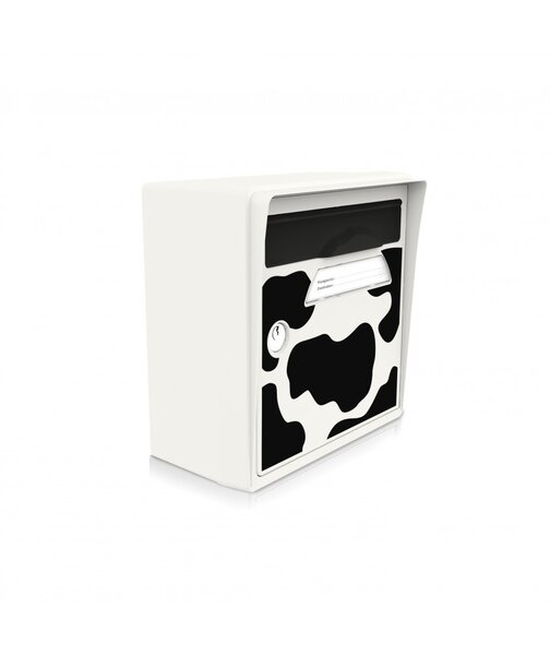 Boîte aux lettres blanche murale "Vachement belle"