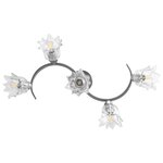 vidaXL Plafonnier et abat-jour verre transparent 5 ampoules E14 Tulipe