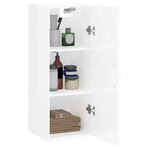 vidaXL Armoire murale blanc brillant 34 5x34x90 cm bois d'ingénierie