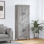 vidaXL Buffet haut Sonoma gris 69 5x34x180 cm Bois d'ingénierie