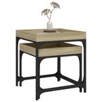 vidaXL Tables d'appoint 2 Pièces Chêne sonoma Bois d'ingénierie