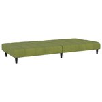 vidaXL Canapé-lit à 2 places vert clair velours