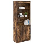 vidaXL Buffet haut chêne fumé 70x35x180 cm bois d'ingénierie