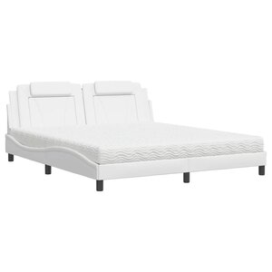vidaXL Lit Viana avec matelas blanc 180x200 cm similicuir