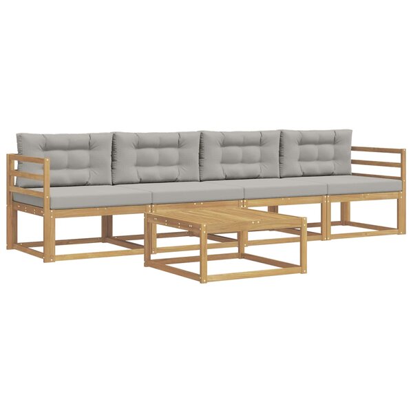 vidaXL Ensemble de canapés d'extérieur 4 Pièces Blanc et gris clair