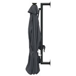vidaXL Parasol mural de jardin avec LED 300 cm anthracite