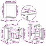 vidaXL Ensemble de mobilier de salle de bain avec tiroir avec étagère 3 Pièces Marron