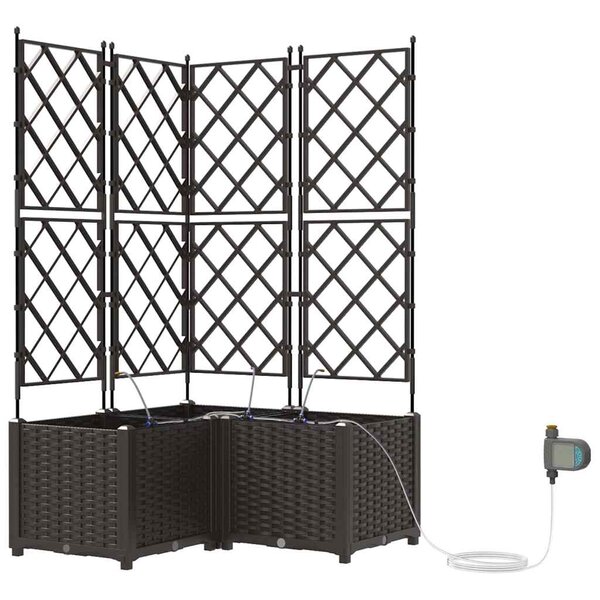 vidaXL Cache-pot de jardin 3 Pièces Marron Acier