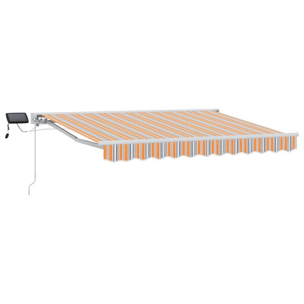 vidaXL Cadre de store manuel avec LEDs Bleu Orange Blanc 3 x 2 5 m