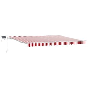 vidaXL Auvent rétractable Rouge et Blanc 450 × 300 cm
