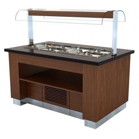 Buffet froid professionnel self service - 4 bacs gn 1/1 - combisteel -  - inox 1600x1000x900/1450mm