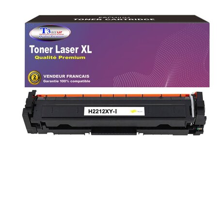 T3AZUR  - Toner Laser compatible avec HP W2212X remplace HP 207X Jaune  (avec puce)