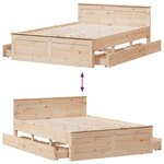 vidaXL Cadre de lit sans matelas avec tête de lit blanc 150x200 cm pin