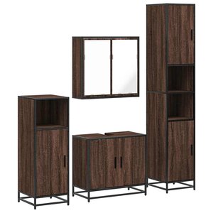 vidaXL Ensemble de meubles de salle de bain 4 Pièces chêne marron