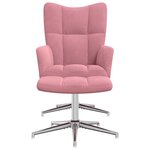 vidaXL Chaise de relaxation avec tabouret Rose Velours