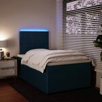 vidaXL Sommier à lattes de lit et matelas bleu 120x200 cm velours