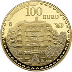 Monnaie CASA MILA Antoni Gaudi Or 100€ Euro Spain 2026 (PRÉCOMMANDE)
