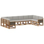 vidaXL Ensemble de canapés d'extérieur 10 Pièces Naturel et gris clair