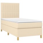 vidaXL Sommier à lattes de lit avec matelas Crème 80x200 cm Tissu