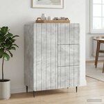 vidaXL Buffet Gris béton 66 x 34 5 x 91 5 cm Bois d'ingénierie