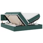 vidaXL Lit de rangement LED avec matelas Vert foncé 200 x 200 cm