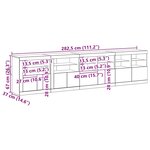 vidaXL Buffet avec Éclairages LED Bois Ancien 283x37x67 cm