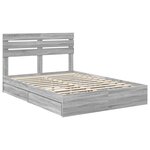 vidaXL Lit de Rangement Gris Sonoma 140 x 200 cm Bois d'ingénierie