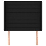 vidaXL Tête de lit avec oreilles Noir 93x16x118/128 cm Tissu