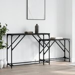 vidaXL Tables console gigognes 2 Pièces noir bois d'ingénierie
