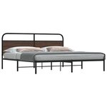 vidaXL Cadre de lit en métal sans matelas chêne marron 200x200 cm